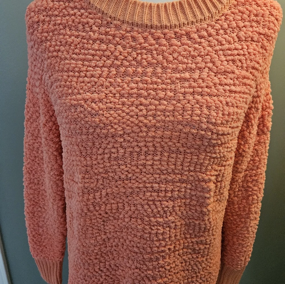 Lauren Conrad Cozy Coral Textured Women's Size Small S Crew Neck Sweater